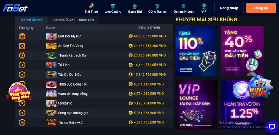 Thưởng chào mừng khi đăng nhập 33win9